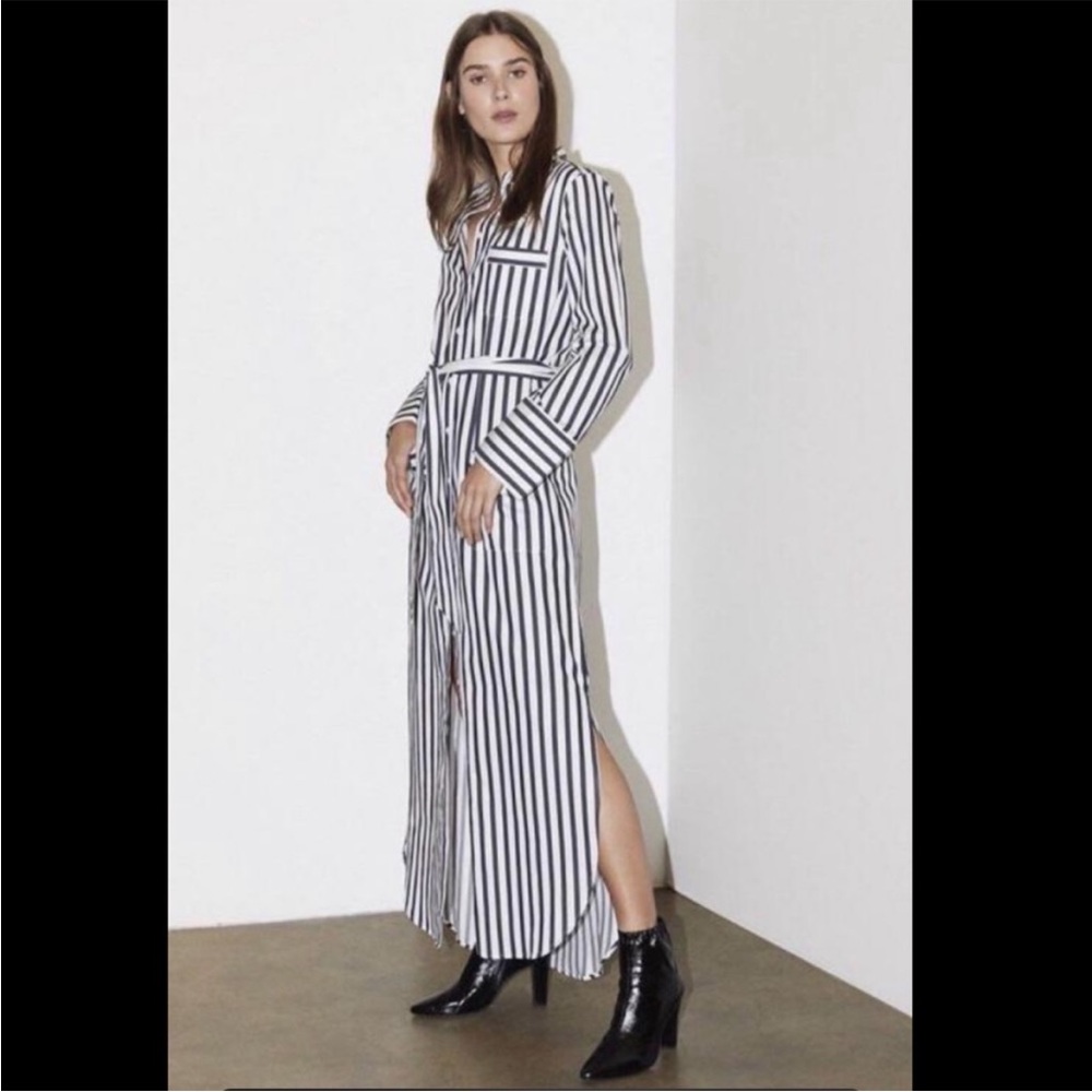 Equipment Frankie Shop Striped long sleeve Maxi Shirt Dress Shopbop revolve